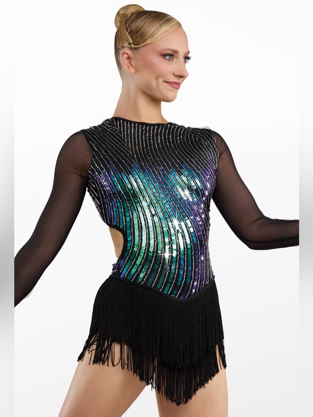 WEISSMAN Dance Costume flapper fringe Broadway jazz Von Dutch 17921 SA adult